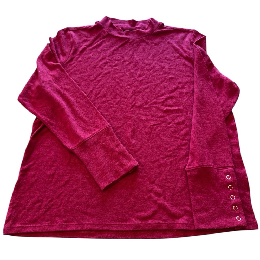 Rafaella Bright Red Knit Long Sleeve Mock Neck Sweater XL